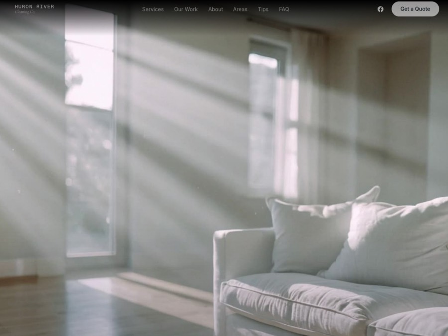 Cleaning business website designed by Ironwood Studio