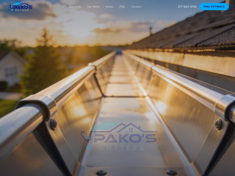 Gutters business website designed by Ironwood Studio