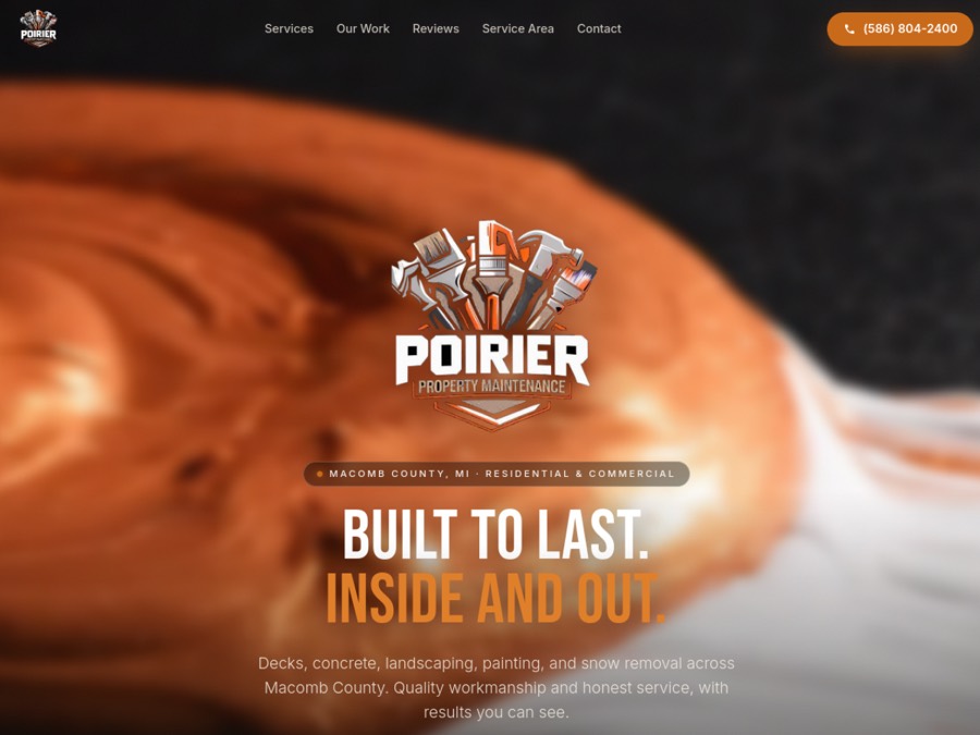Painting business website designed by Ironwood Studio