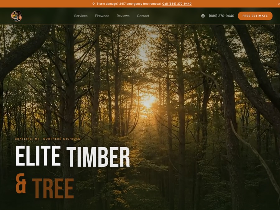 Tree Service business website designed by Ironwood Studio